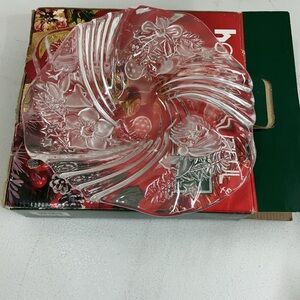 Mikasa Clear Glass Holiday Serving Plate